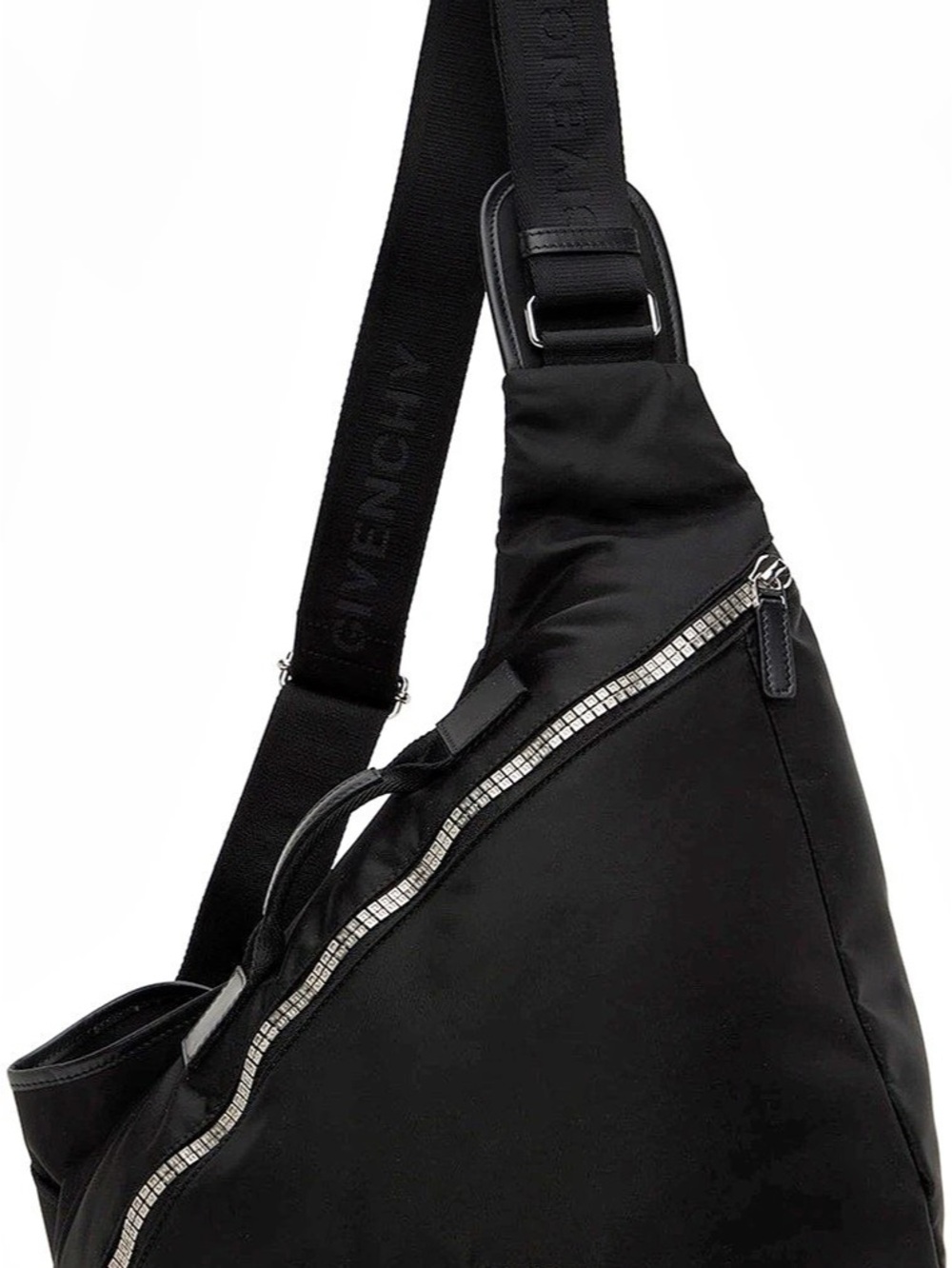 Givenchy Medium G-Zip Triangle Bag in Nylon Black Backpack NWT